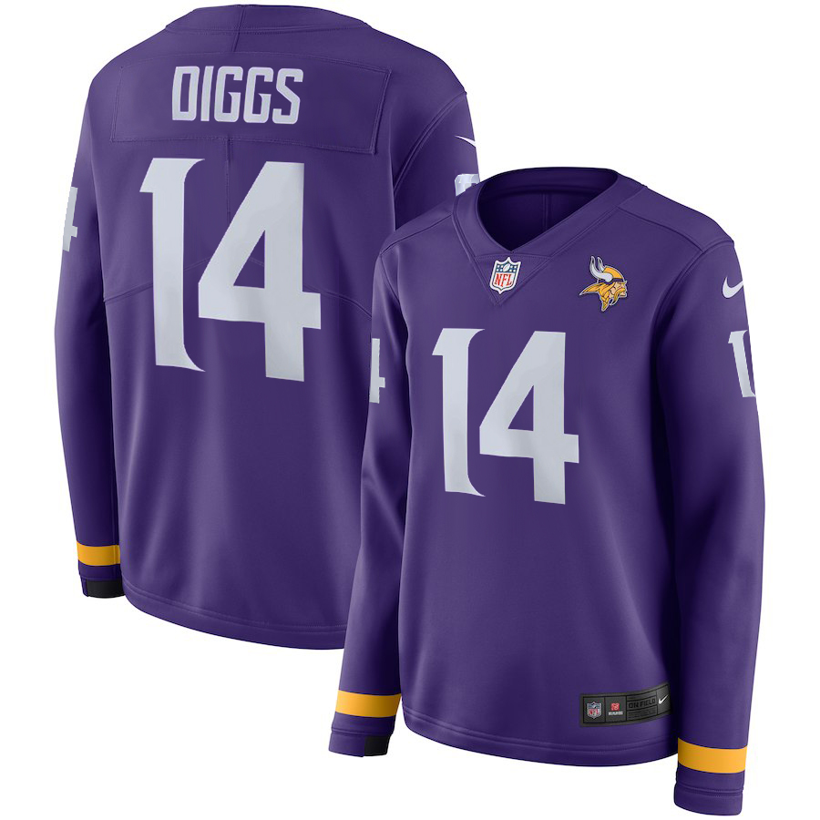Women Minnesota Vikings 14 Giggs purple Limited NFL Nike Therma Long Sleeve Jersey